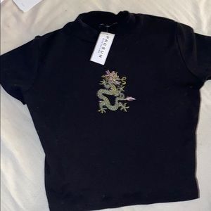 Brandy Melville turtle neck cropped tee